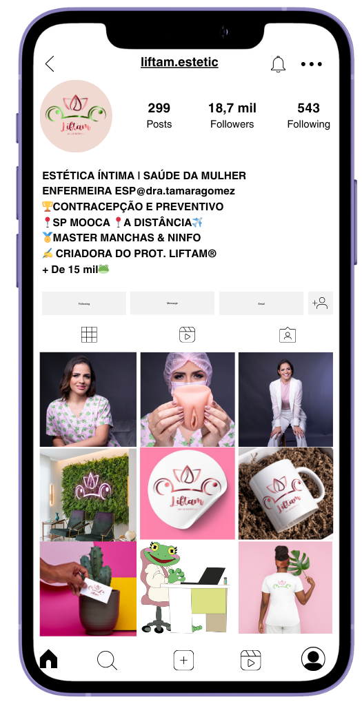 Celular acessando Instagram